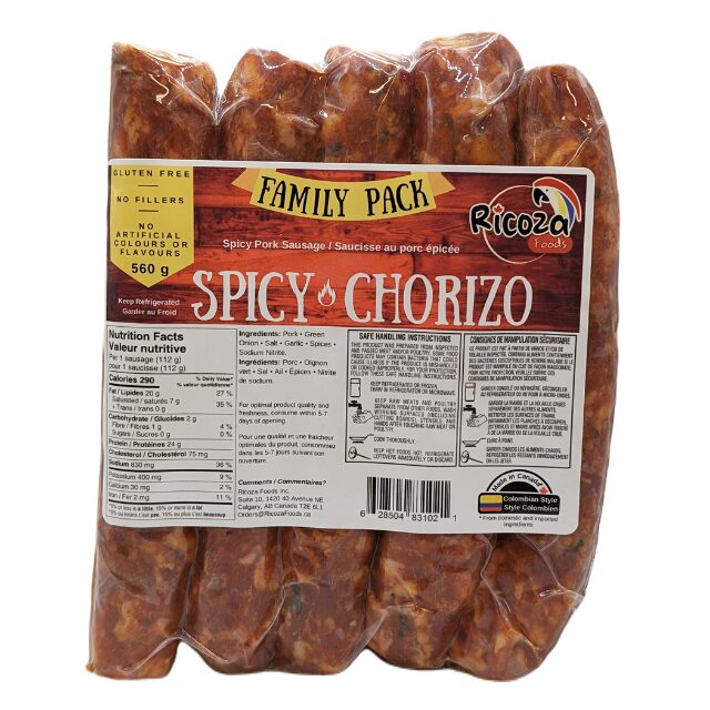 Chorizo Spicy Colombiano Ricoza 560gr